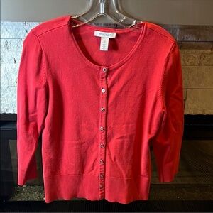 White House Black Market Women's Red Cardigan